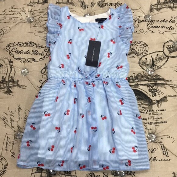 Tommy Hilfiger Toddler Girls Cherry-Print Chiffon - Picture 2 of 8